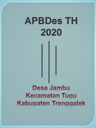 APBDES DESA JAMBU TH 2020